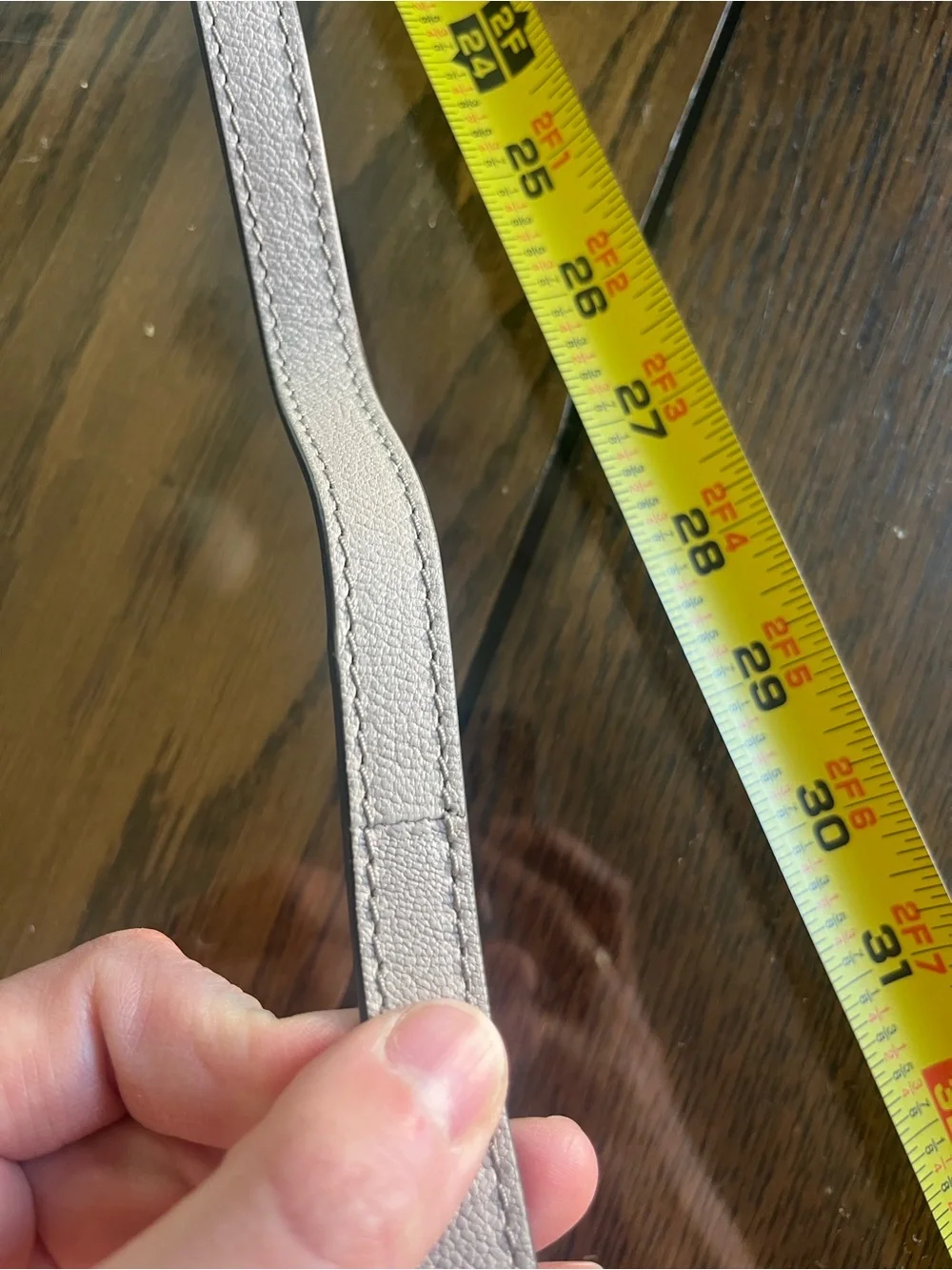 Michael Kors Gray Purse Strap with Nickel Chain